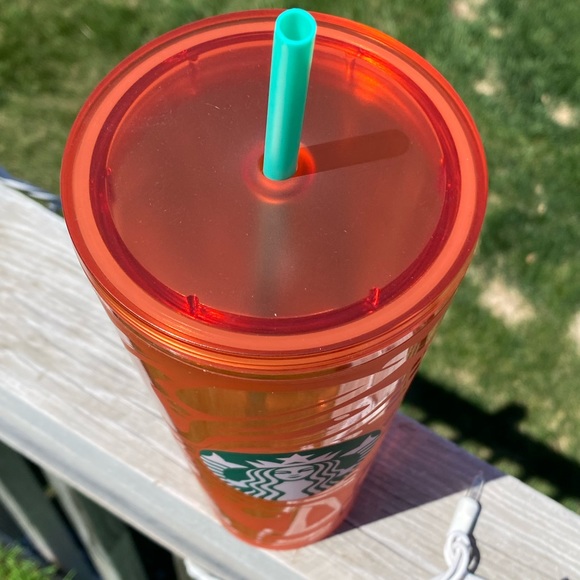 GORGEOUS RARE Orange Swirl Tumbler Starbucks 24oz - Picture 8 of 8